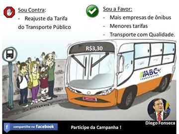 PELA REDUÇÃO DA TARIFA DO TRANSPORTE PÚBLICO DE TAUBATÉ.